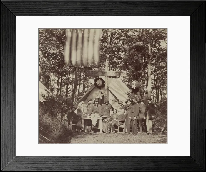 Framed Print : US Sanitary Commission at Gettysburg General Hospital, Camp Letterman, in August 1863