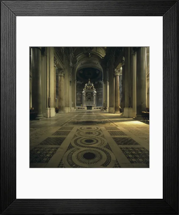 Framed Print : Church of the Holy Cross of Jerusalem, by Domenico Gregorini, Pietro Passalacqua, 1740 - 1758, 18th Century, architecture - Italy, Lazio, Rome. Detail