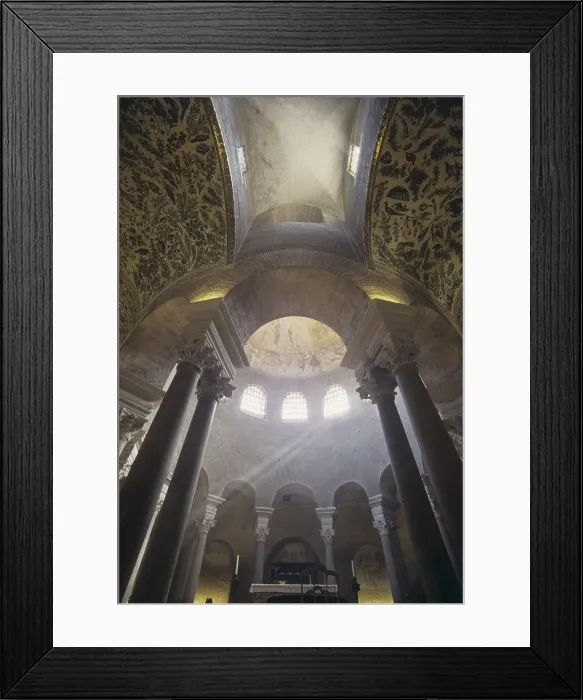Framed Print : Mausoleum of Santa Costanza, 350, 4th Century a.C. architecture - Italy, Lazio, Rome. Detail. View of the iside from below Framed Print : Mausoleum of Santa Costanza, 350, 4th Century a.C. architecture - Italy, Lazio, Rome. Detail. View of the iside from below