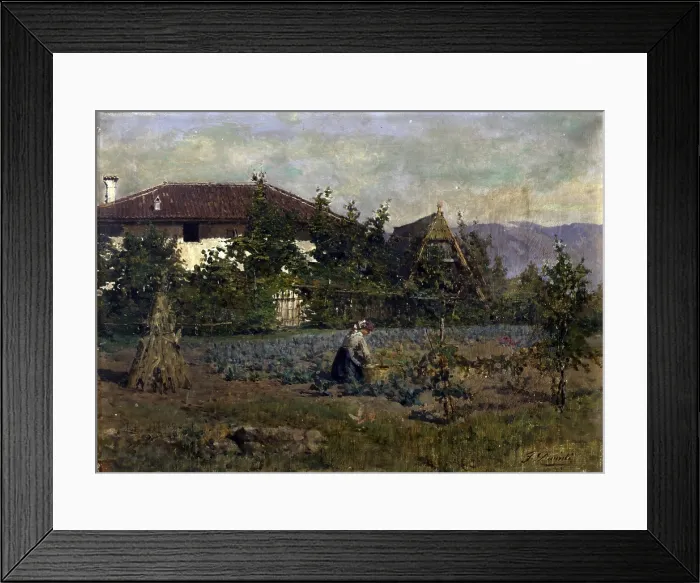 Framed Print : In my Garden, by Francesco Danieli, 1883, 19th Century, canvas - Italy, Veneto, Verona, Civic Collection of Modern Art. Whole artwork view