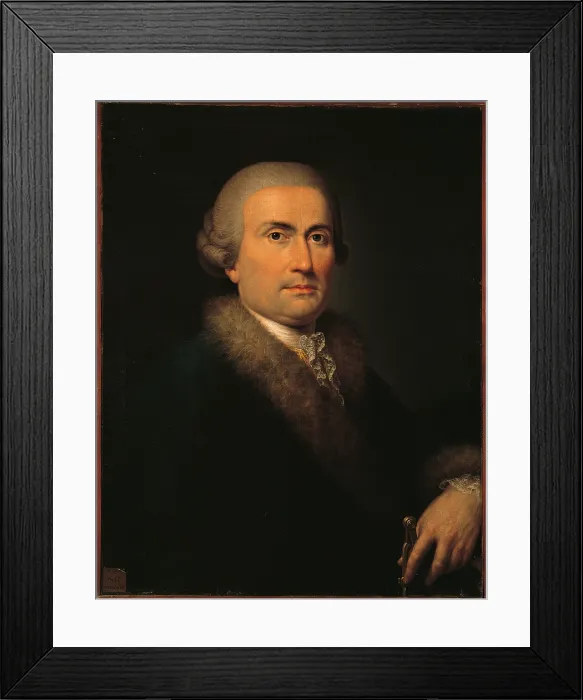 Framed Print : Portrait of Architect Giuseppe Piermarini (1734 1808), by Martin Knoller, 1750 - 1799 about, 18th Century, oil on canvas, - Italy, Lombardy, Milan, La Scala Theatre Museum. All