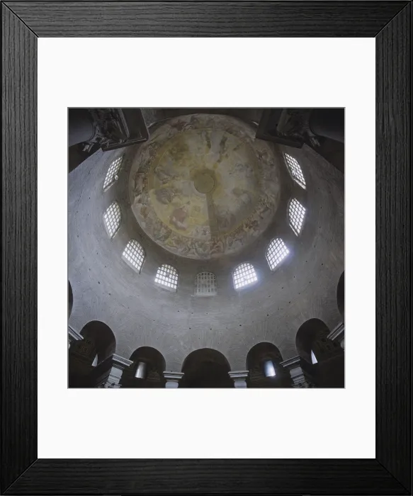 Framed Print : Mausoleum of Santa Costanza, 350, 4th Century a.C. architecture - Italy, Lazio, Rome. Detail. View of the cupola from below