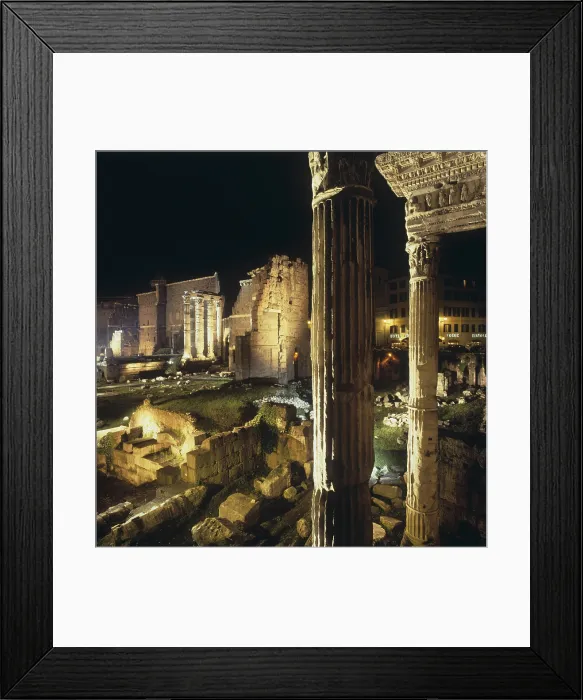 Framed Print : Roman Architecture, Augustus Forum, 2nd Century a.C. - Italy, Lazio, Rome, Imperial Fora. Whole artwork view