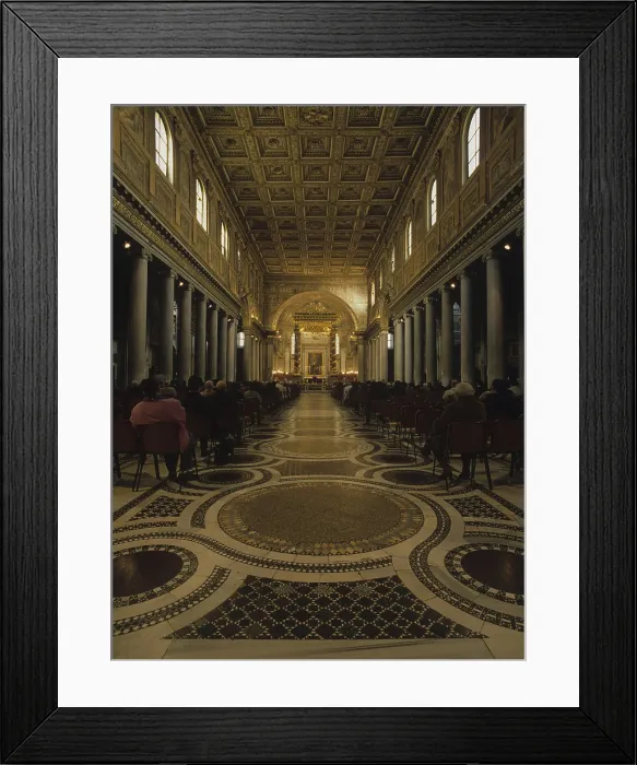 Framed Print : Basilica of Saint Maria Maggiore, 432, 5th Century, architecture - Italy, Lazio, Rome. Detail. Overall view of the interior toward the ciborium during a liturgical celebration Framed Print : Basilica of Saint Maria Maggiore, 432, 5th Century, architecture - Italy, Lazio, Rome. Detail. Overall view of the interior toward the ciborium during a liturgical celebration