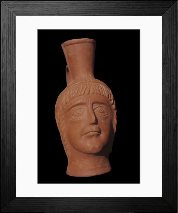 Framed Print : Anthropomorphic Drinking Cup, earthenware - Tunisa, Tunisi, The National Bardo Museum Framed Print : Anthropomorphic Drinking Cup, earthenware - Tunisa, Tunisi, The National Bardo Museum
