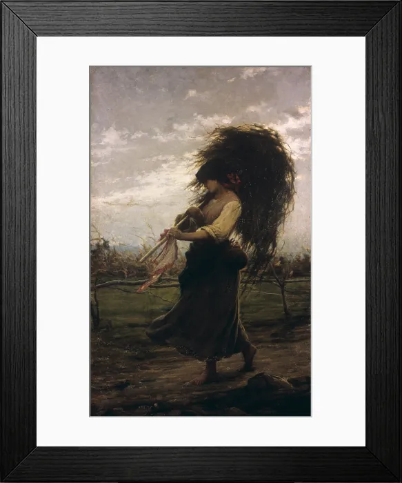 Framed Print : Country Woman, by Luigi Cima, 1896, 19th Century, canvas - Private Collection. Whole artwork view