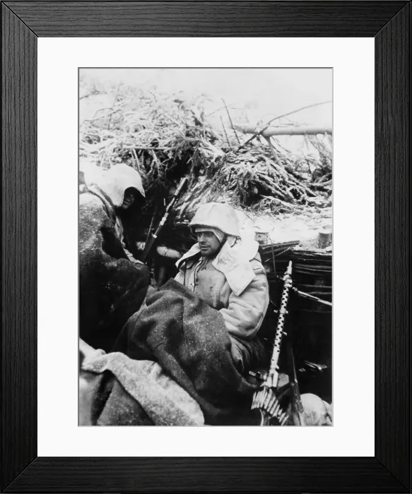 Framed Print : Two German sailors in a bunker south east from Lake Ilman, Soviet Union, Jan. 26, 1943 Framed Print : Two German sailors in a bunker south east from Lake Ilman, Soviet Union, Jan. 26, 1943