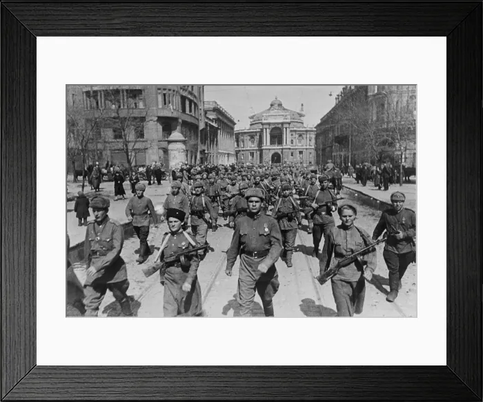 Framed Print : 62nd Stalingrad Army parades in Odessa, Ukraine. The Germans abandoned Odessa in eastern Ukraine in Oct. 1944 during World War 2. Photo by Georgii Zelma. (BSLOC_2013-12_38) Framed Print : 62nd Stalingrad Army parades in Odessa, Ukraine. The Germans abandoned Odessa in eastern Ukraine in Oct. 1944 during World War 2. Photo by Georgii Zelma. (BSLOC_2013-12_38)