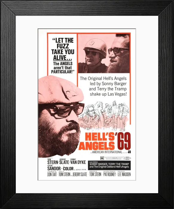 Framed Print : HELL'S ANGELS 69, Sonny Barger (left and top right), 1969 Framed Print : HELL'S ANGELS 69, Sonny Barger (left and top right), 1969