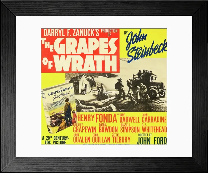 Framed Print : THE GRAPES OF WRATH, poster art with Thomas Hart Benton illustration, 1940. TM & copyright 20th Century Fox Film Corp. All rights reserved / courtesy Everett Collection
