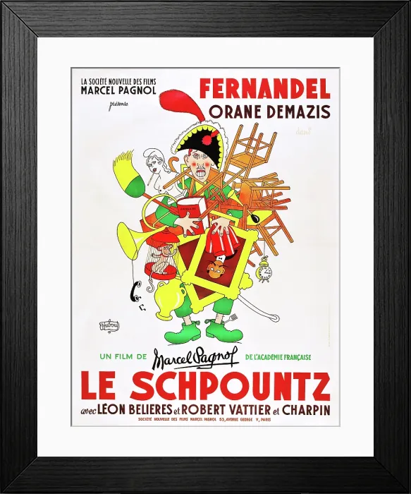 Framed Print : HEARTBEAT, (aka LE SCHPOUNTZ), French poster art, 1938