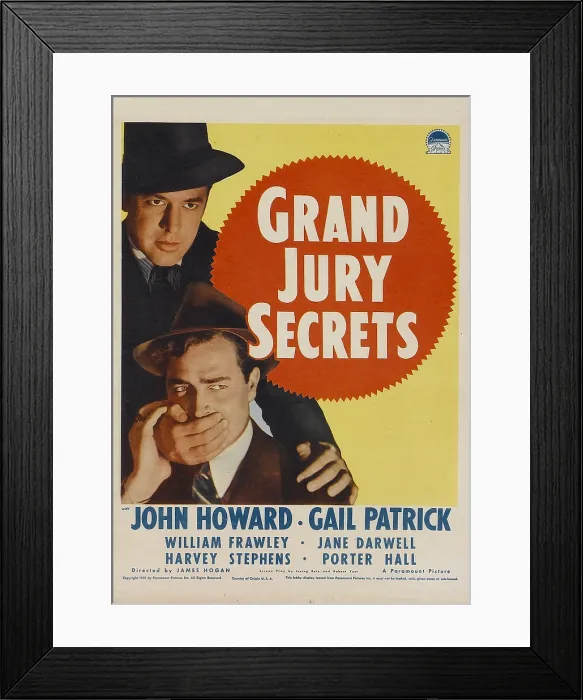 Framed Print : GRAND JURY SECRETS, midget window card, 1939