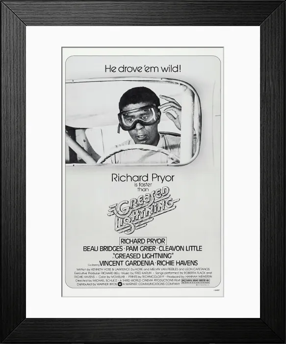 Framed Print : GREASED LIGHTNING, US poster art, Richard Pryor, 1977 Framed Print : GREASED LIGHTNING, US poster art, Richard Pryor, 1977