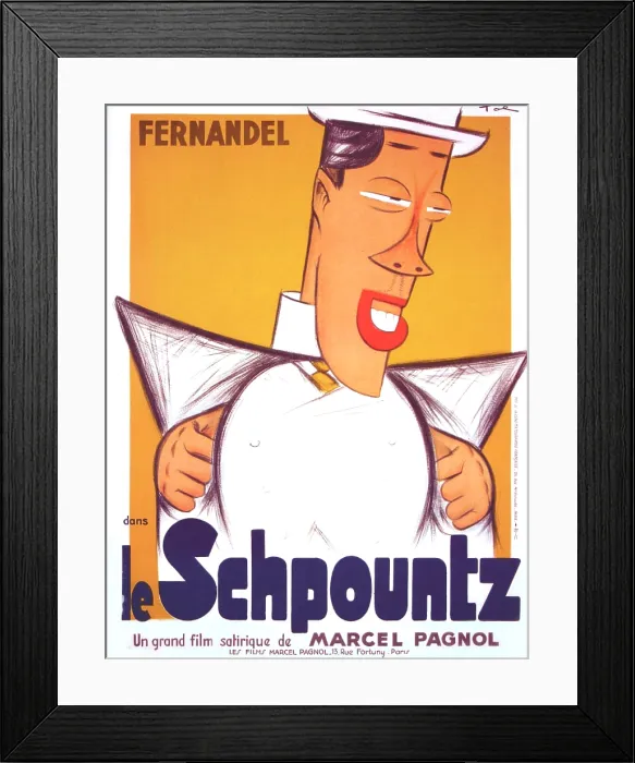 Framed Print : HEARTBEAT, (aka LE SCHPOUNTZ), French poster, Fernandel, 1938