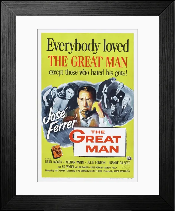 Framed Print : THE GREAT MAN, US poster art, from left: Keenan Wynn, Julie London, Jose Ferrer, Dean Jagger, Ed Wynn, Joanne Gilbert, 1956 Framed Print : THE GREAT MAN, US poster art, from left: Keenan Wynn, Julie London, Jose Ferrer, Dean Jagger, Ed Wynn, Joanne Gilbert, 1956