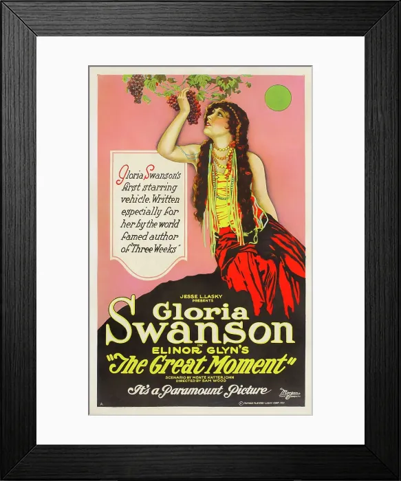 Framed Print : THE GREAT MOMENT, Gloria Swanson, 1921