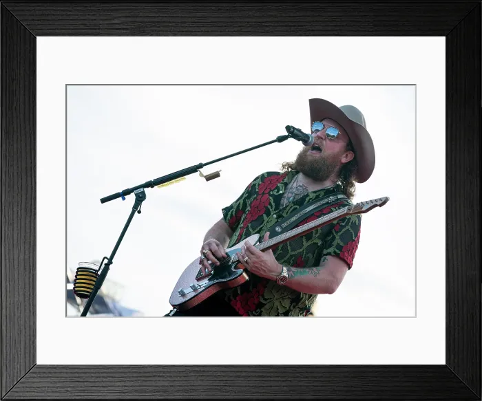 Framed Print : John Osborne, of the Brothers Osborn county duo, performs at July 4th celebrations on South Lawn, July 4, 2023. (BSLOC_2023_8_25)