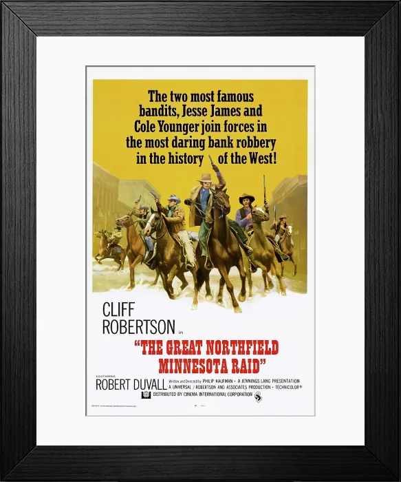Framed Print : THE GREAT NORTHFIELD MINNESOTA RAID, US poster, 1972