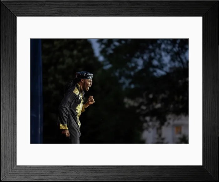 Framed Print : Step Afrika! performs during a Juneteenth concert at the White House, June 13, 2023 Framed Print : Step Afrika! performs during a Juneteenth concert at the White House, June 13, 2023