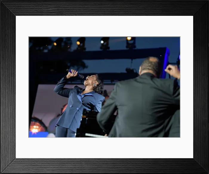 Framed Print : Jennifer Hudson performs at a Juneteenth concert at the White House, June 13, 2023. (BSLOC_2023_8_19) Framed Print : Jennifer Hudson performs at a Juneteenth concert at the White House, June 13, 2023. (BSLOC_2023_8_19)