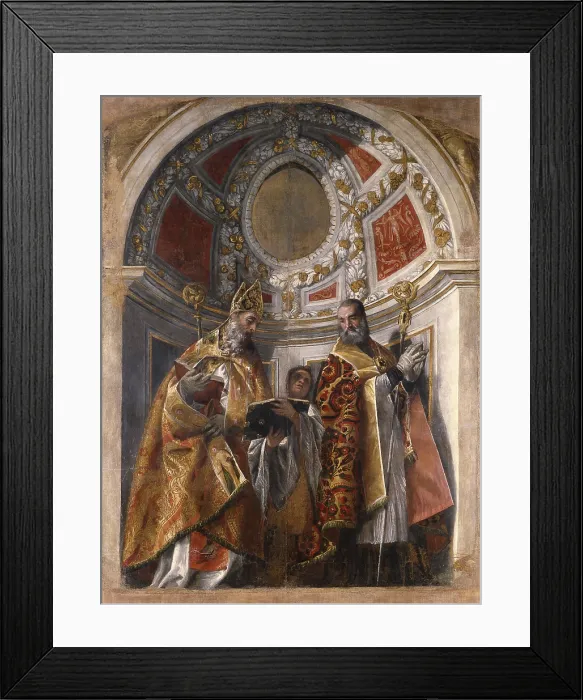 Framed Print : Saints Germiniano and Severo, by Paolo Caliari known as Veronese, 1560, 16th century, oil on canvas, 341 240 cm. - Italy, Emilia Romagna, Modena, Galleria Estense