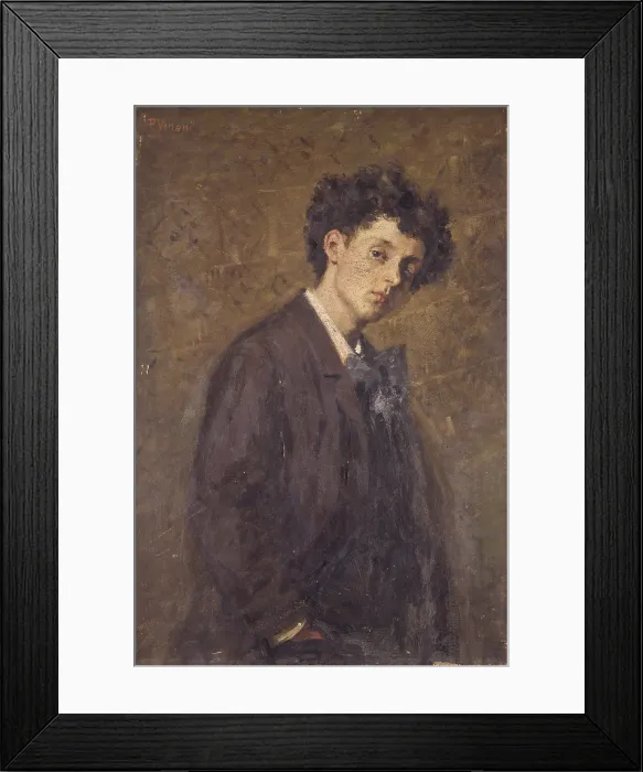 Framed Print : Portrait of Horace Grossoni, by Pietro Villani, 19th - 20th century, oil on canvas. - Italy, Lombardy, Milan, Brera Collection. Whole artwork view