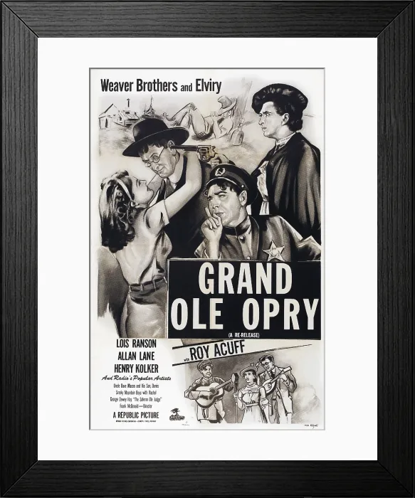 Framed Print : GRAND OLE OPRY, US poster art, second left: Leon Weaver; right: June Weaver, 1940 Framed Print : GRAND OLE OPRY, US poster art, second left: Leon Weaver; right: June Weaver, 1940