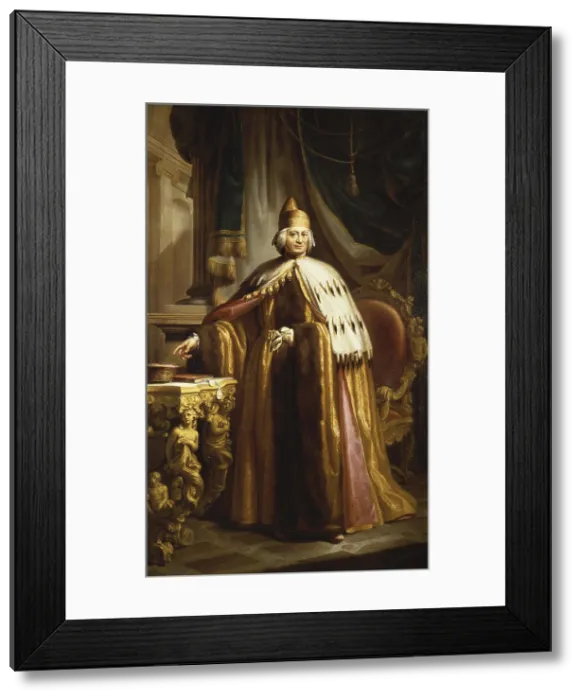 Framed Print : Portrait of Doge Paolo Venier, by Ludovico Gallina, 18th century, oil on canvas. - Italy, Veneto, Padua, Civic Museums. Whole artwork view
