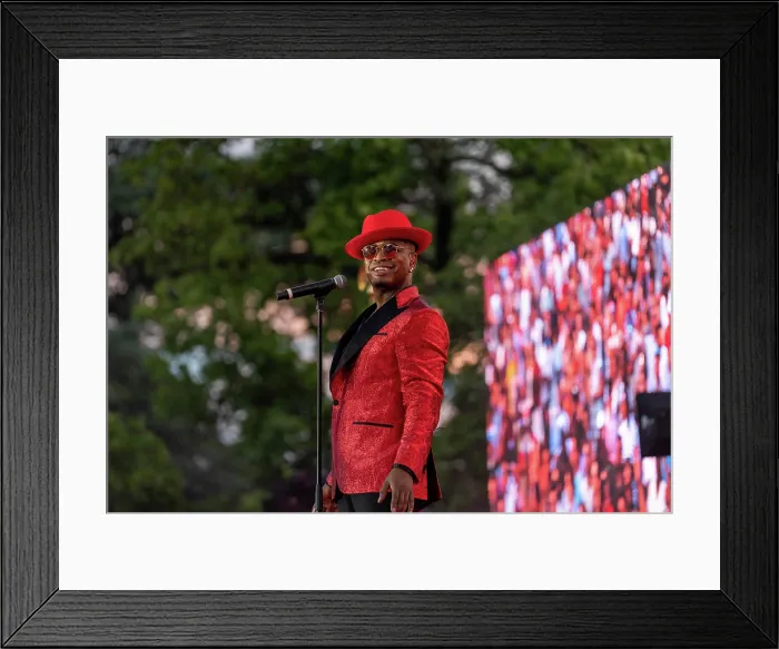 Framed Print : Ne-Yo, performs for White House guests at July 4th celebrations on the White House South Lawn, July 4, 2023
