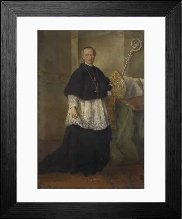 Framed Print : Portrait of Bishop John Morosini (Ritratto del vescovo Giovanni Morosini), by Alessandro Longhi, 18th century, oil on canvas. - Italy, Veneto, Verona, Chapter House