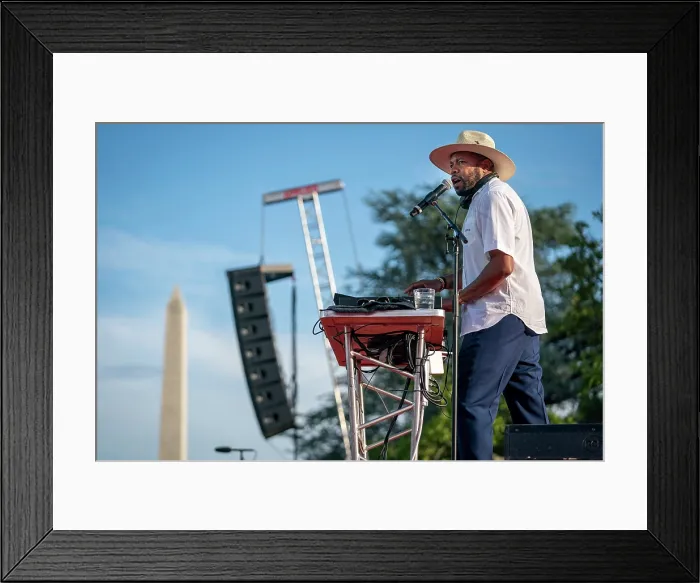 Framed Print : DJ D-Nice performs for guests at Independence Day celebrations on the White House South Lawn, July 4, 2023. (BSLOC_2023_8_23)