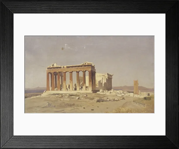 Framed Print : The Parthenon, by Alberto Pasini, 19th century, oil on canvas. - Italy, Lombardy, Milan, Brera Collection. Whole artwork view Framed Print : The Parthenon, by Alberto Pasini, 19th century, oil on canvas. - Italy, Lombardy, Milan, Brera Collection. Whole artwork view