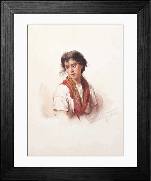 Framed Print : Woman of the People, by Ludwig Passini, 1876, 19th Century, watercolor, 24, 5 x 18, 3 cm - Italy, Veneto, Venezia, Ca'Pesaro, International Gallery of Modern Art Framed Print : Woman of the People, by Ludwig Passini, 1876, 19th Century, watercolor, 24, 5 x 18, 3 cm - Italy, Veneto, Venezia, Ca'Pesaro, International Gallery of Modern Art