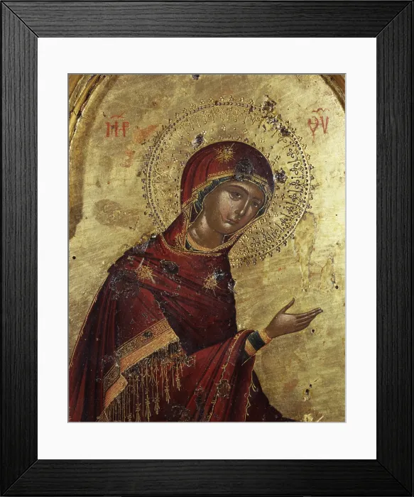 Framed Print : Deesis, by Onufri Qiprioti, 17th Century, tempera on canvas - Albania, Berat, Onufri Museum. Detail
