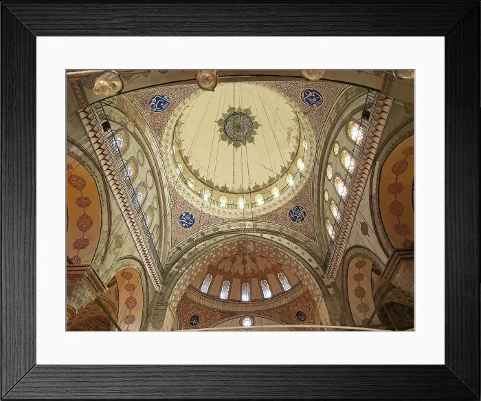 Framed Print : Mosque of Bayazit, by probably Hayreddin, 1501 - 1506, 16th Century, - Turkey, Istanbul, Istanbul, Mosque of Bayazit. View dome interior Mosque of Bayazit
