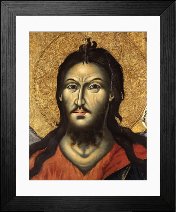 Framed Print : Saint John the Precursor, by Mihal Anagnosti, 1827, 19th century, tempera on board - Albania, Tirana, Institute of Cultural Monuments. Detail