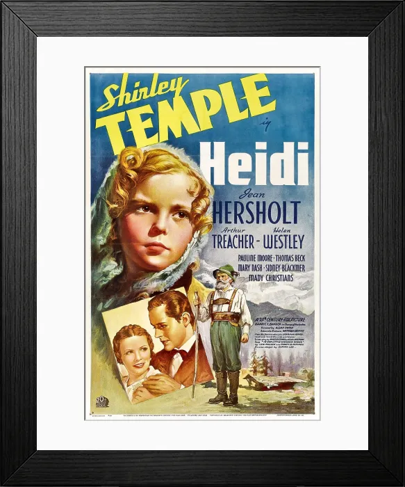Framed Print : HEIDI, top: Shirley Temple, bottom from left: Pauline Moore, Thomas Beck, Jean Hersholt, 1937, TM and Copyright 20th Century Fox Film Corp