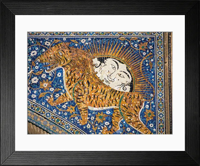 Framed Print : Shir Dor Madrasa or Madrasah or Madrassa, by Abd Al-Jabbar, 1619 - 1663, 17th Century, - Uzbekistan, Regione di Samarcanda, Samarkand, Samarkand, Shir Dor MadrasaMadrasahMadrassa