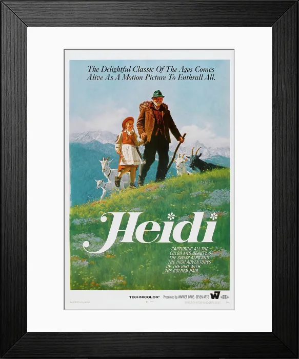 Framed Print : HEIDI, US poster, from left: Eva Maria Singhammer, Gustav Knuth, 1965 Framed Print : HEIDI, US poster, from left: Eva Maria Singhammer, Gustav Knuth, 1965