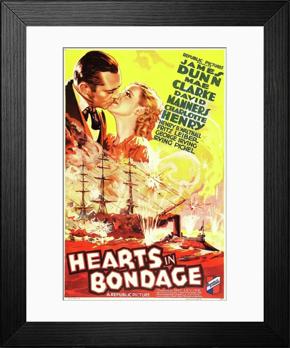 Framed Print : HEARTS IN BONDAGE, US poster art, from left: James Dunn, Mae Clarke, 1936 Framed Print : HEARTS IN BONDAGE, US poster art, from left: James Dunn, Mae Clarke, 1936