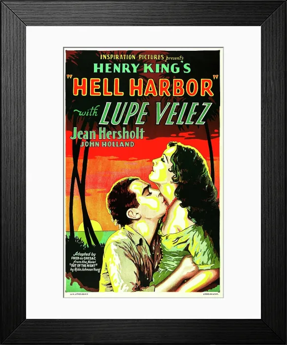 Framed Print : HELL HARBOR, US poster art, from left: John Holland, Lupe Velez, 1930 Framed Print : HELL HARBOR, US poster art, from left: John Holland, Lupe Velez, 1930