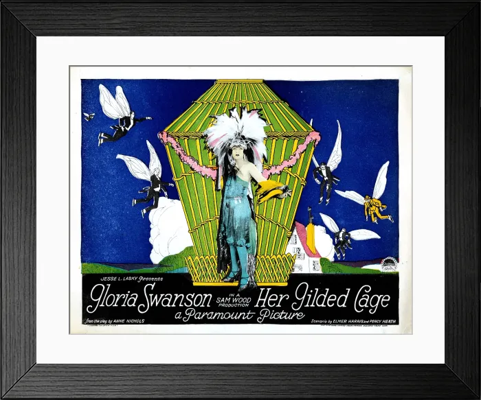 Framed Print : HER GILDED CAGE, center: Gloria Swanson, title card, 1922