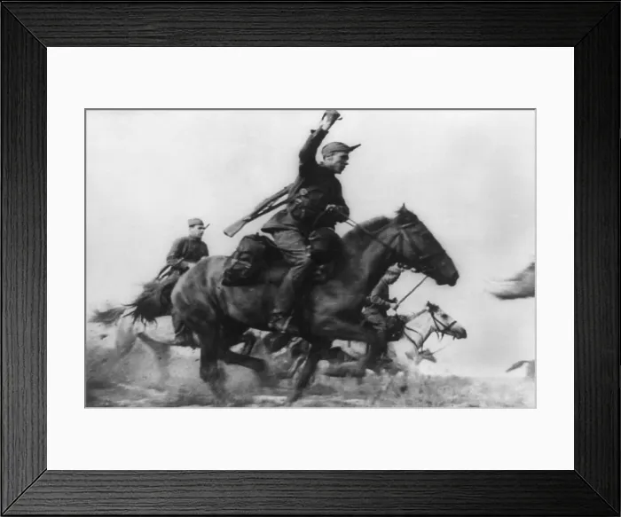 Framed Print : A Cavalry troop of the Red Army attacking the German infantry at the Soviet war front, ca. 1941 Framed Print : A Cavalry troop of the Red Army attacking the German infantry at the Soviet war front, ca. 1941