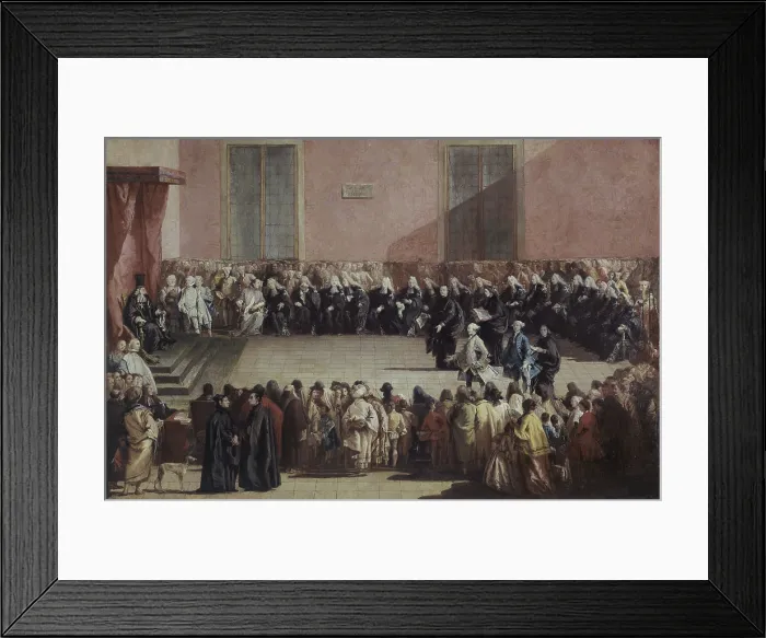 Framed Print : Consilium in arena, by Giambattista and Giandomenico Tiepolo, 1760, 18th century, oil on panel, 125 x 193 cm. - Italy, Friuli Venezia Giulia, Udine, Civic Museums Framed Print : Consilium in arena, by Giambattista and Giandomenico Tiepolo, 1760, 18th century, oil on panel, 125 x 193 cm. - Italy, Friuli Venezia Giulia, Udine, Civic Museums