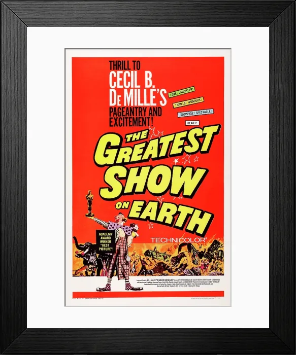 Framed Print : THE GREATEST SHOW ON EARTH, US poster art, 1952
