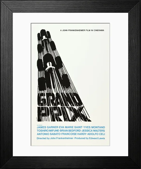 Framed Print : GRAND PRIX, poster art by Saul Bass, 1966