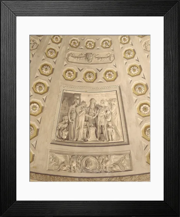Framed Print : Scene of the Iliad, by Giuseppe Bernardino Bison, 18th century, fresco. - Italy, Friuli Venezia Giulia, Trieste, Carciotti Palace. Detail. A wedding scene