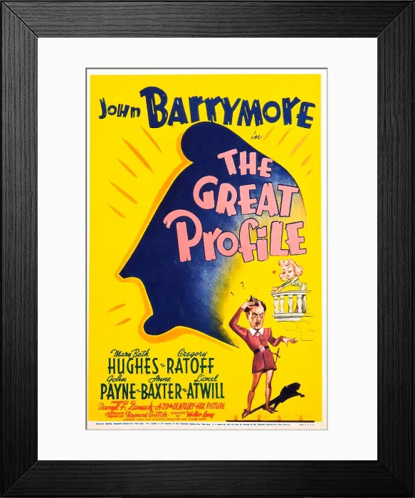Framed Print : THE GREAT PROFILE, US poster, John Barrymore, Mary Beth Hughes, 1940. 20th Century Fox, TM & Copyright / courtesy Everett Collection Framed Print : THE GREAT PROFILE, US poster, John Barrymore, Mary Beth Hughes, 1940. 20th Century Fox, TM & Copyright / courtesy Everett Collection