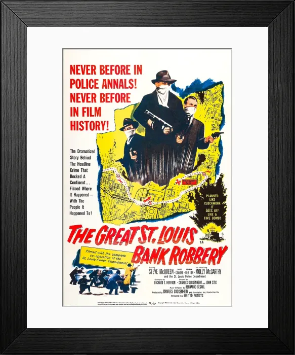 Framed Print : THE GREAT ST. LOUIS BANK ROBBERY, US poster, 1959