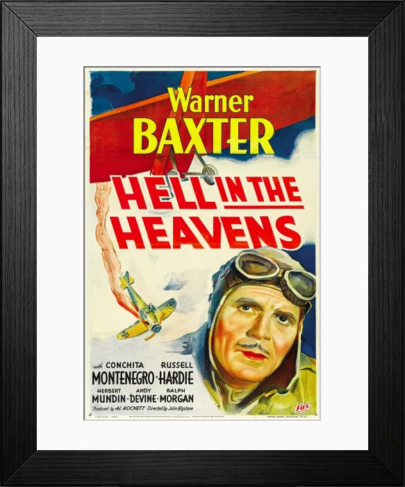 Framed Print : HELL IN THE HEAVENS, Warner Baxter, 1934, TM and Copyright 20th Century Fox Film Corp. All rights reserved. / courtesy Everett Collection Framed Print : HELL IN THE HEAVENS, Warner Baxter, 1934, TM and Copyright 20th Century Fox Film Corp. All rights reserved. / courtesy Everett Collection